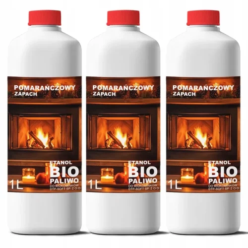 BIOETANOL BIOPALIWO do kominków pomarańcza 3L (3X1l)