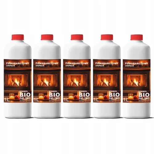 BIOETANOL BIOPALIWO do kominków pomarańcza 5L (5X1L)