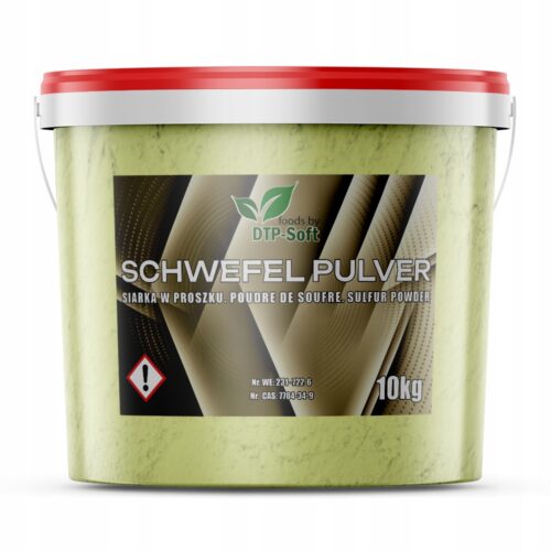 Siarka mielona proszek 10kg Czysta 99,9% w wiaderku Nawóz 10 kg
