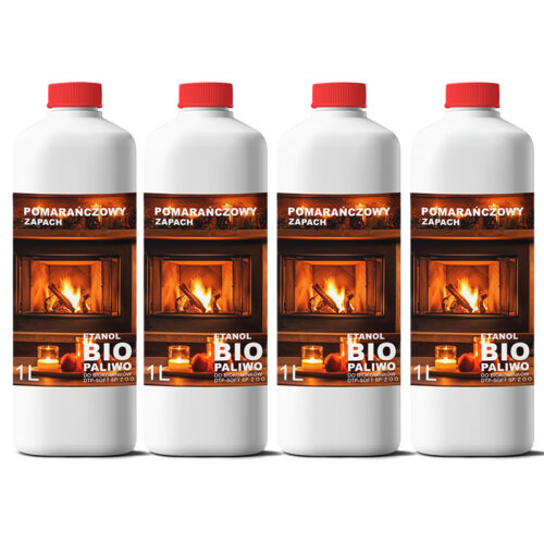 BIOETANOL BIOPALIWO do kominków pomarańcza 4L (4X1L)