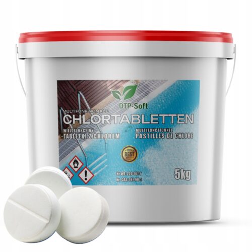 Chlor Tabletki Chlorowe WIADERKO białe chemia basenowa 5kg