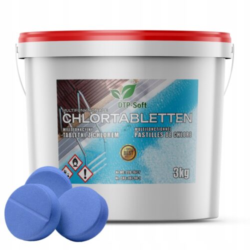 Chlor Tabletki Chlorowe WIADERKO niebieskie chemia basenowa 3kg