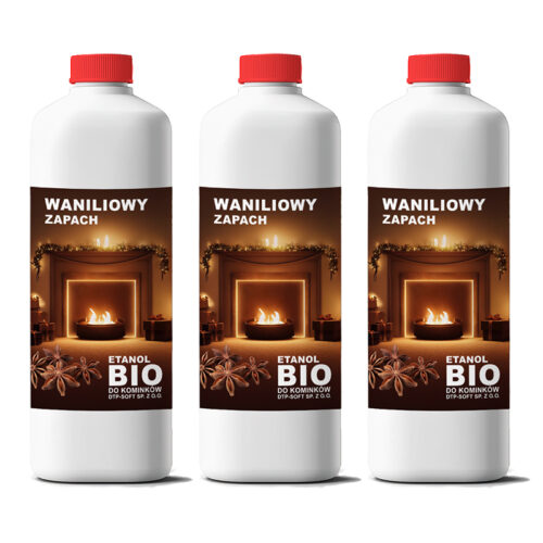 BIOPALIWO zapachowe BIOETANOL PŁYN paliwo do BIOKOMINKA wanilia 3L (3x1L)