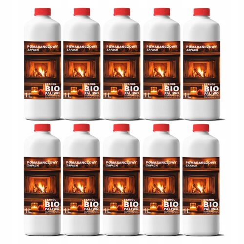 BIOETANOL BIOPALIWO do kominków pomarańcza 10L (10X1L)