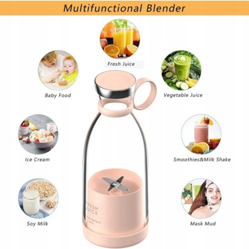 Biały blender bezprzewodowy Fresh Juice 350 ml - obrazek 4