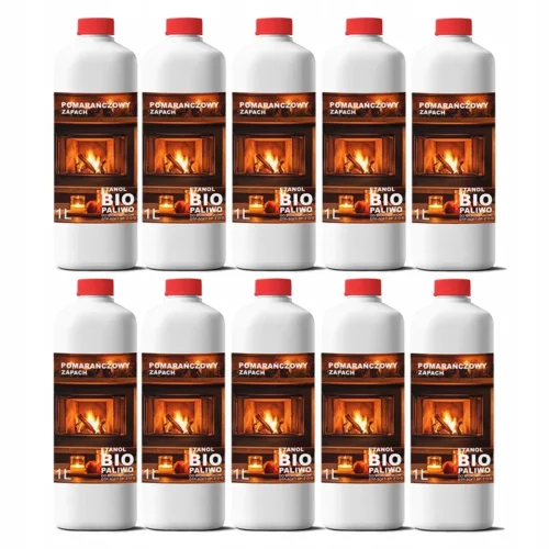 BIOETANOL BIOPALIWO do kominków pomarańcza 10L (10X1L)