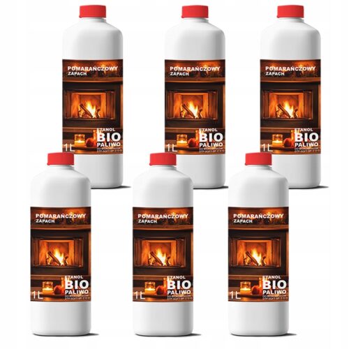 BIOETANOL BIOPALIWO do kominków pomarańcza 6L (6X1L)
