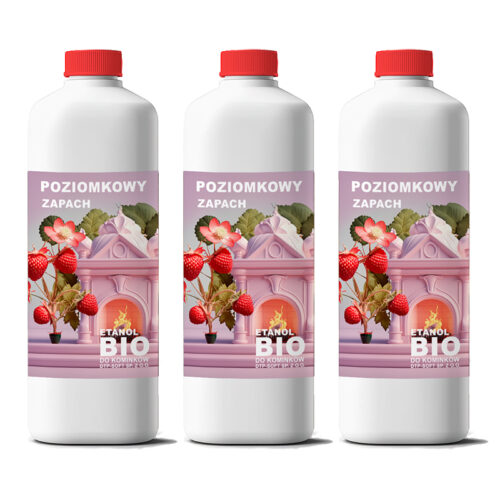 BIOPALIWO zapachowe BIOETANOL PŁYN paliwo do BIOKOMINKA poziomka 3L (3x1L)