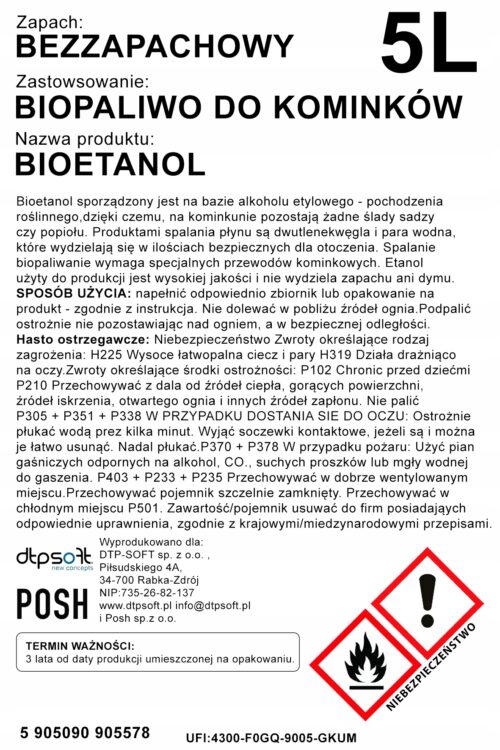 BIOETANOL BIOKOMINEK bio kominek paliwo etanol 15L - obrazek 3